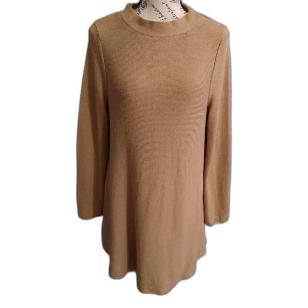 J Jill sweater beige long sleeve medium dress Boho Crewneck